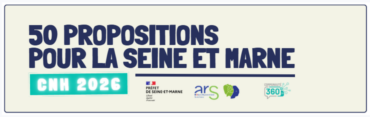 Bannière « 50 propositions pour la Seine-et-Marne », avec « CNH 2026 » et des logos institutionnels sur fond clair.